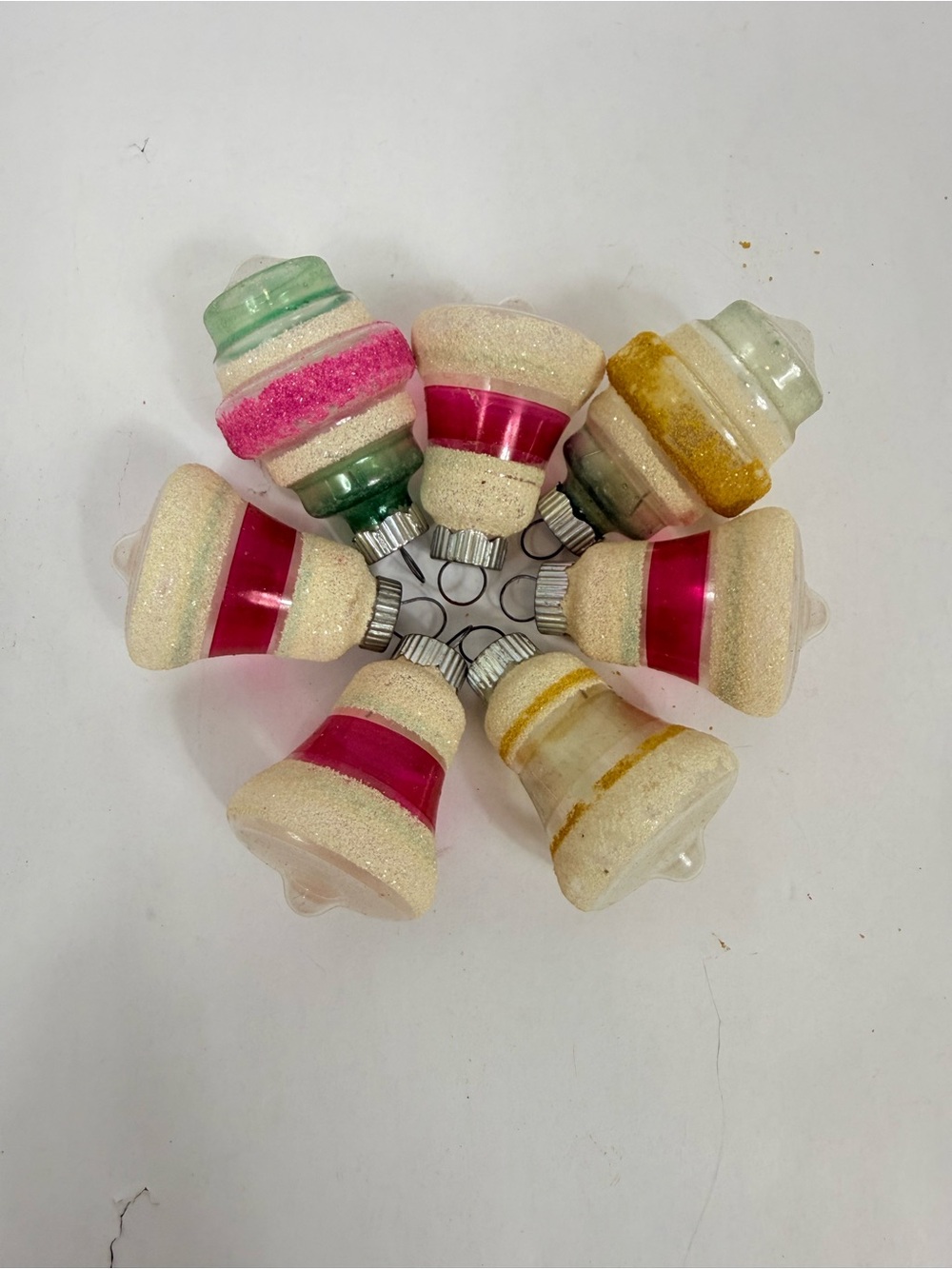 Vintage Unsilvered Shiny Brite Ornaments Christmas WW2 USA Made 7